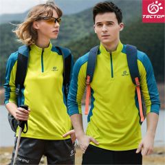 探拓戶外運動速干衣女長袖男夏季透氣跑步登山快干服寬松薄款T恤